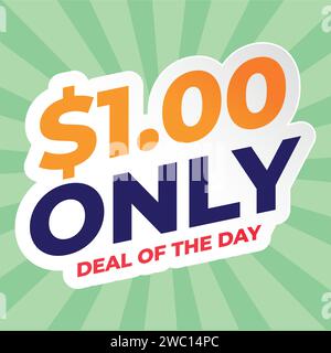 only 1 dollar bubble speech pop art style vector image Stock Vector