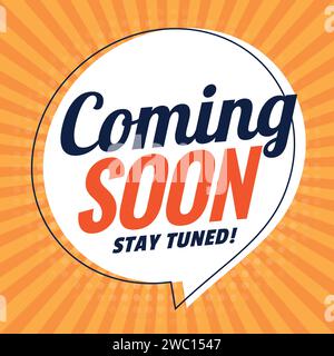 coming soon bubble speech pop art design vector Stock Vector