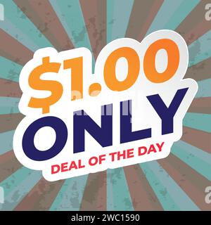 only 1 dollar bubble speech pop art style vector image Stock Vector