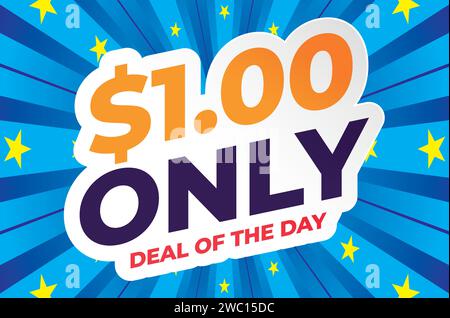 only 1 dollar bubble speech pop art style vector image Stock Vector