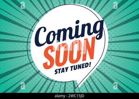 coming soon bubble speech pop art design vector Stock Vector