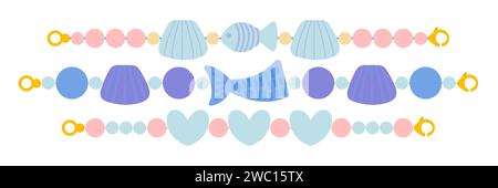 Mermaid beaded bracelets Stock Vector