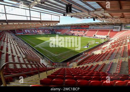 A general view of the ground ahead of the Sky Bet Championship match Rotherham United vs Stoke City at New York Stadium, Rotherham, United Kingdom, 13th January 2024 (Photo by Craig Cresswell/News Images) Stock Photo