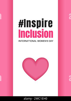 Inspireinclusion. 2024 International Women's Day banners set Stock