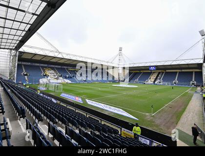 Preston, UK. 12th Jan, 2024. A general view of Deepdale, during the Sky Bet Championship match Preston North End vs Bristol City at Deepdale, Preston, United Kingdom, 13th January 2024 (Photo by Cody Froggatt/News Images) in Preston, United Kingdom on 1/12/2024. (Photo by Cody Froggatt/News Images/Sipa USA) Credit: Sipa USA/Alamy Live News Stock Photo