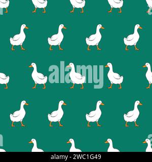 Cute duck seamless pattern. Vector illustration Stock Vector