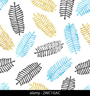 Abstract leaves pattern. Seamless tropical leaf vector background Stock Vector