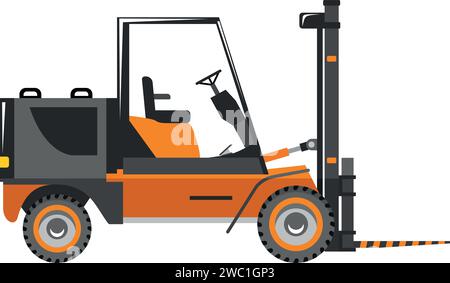Silhouette of Wheel Forklift with Cargo Icon in Flat Style Stock Vector ...