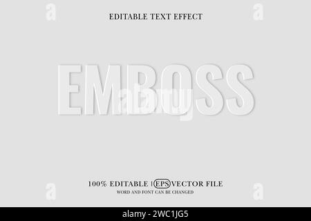 Emboss title background Editable text effect, 3d text template, Stock Vector