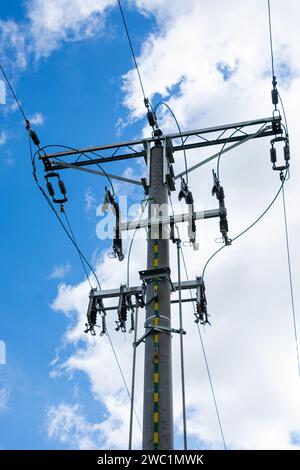 high voltage electrical insulators in power substation Stock Photo - Alamy
