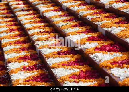 February 21, 2020: Central Shahid Minar with wreaths and flowers as the nation pays homage to the Language Movement martyrs on 21st February. Dhaka, B Stock Photo