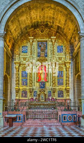 Malaga, Spain - July 30, 2022:   The Chapel of the Holy Heart in the Malaga Cathedral (or Santa Iglesia Catedral Basílica de la Encarnación) Stock Photo