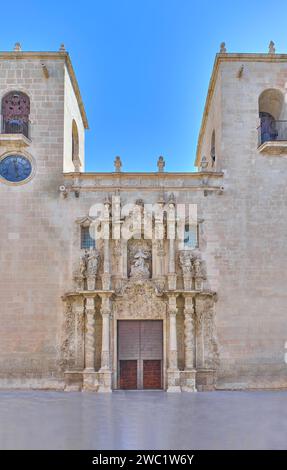 Alicante, Spain, the Saint Mary basilica facade Stock Photo