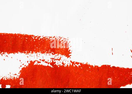 Abstract red watercolor background. Stain of red liquid paint Red spot on paper. Stock Photo