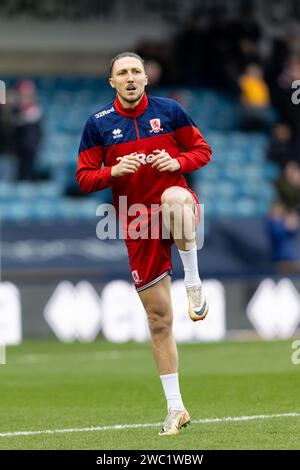 London, UK. 12th Sep, 2020. Luke Ayling of Middlesbrough warming up prior to the Sky Bet Championship match Millwall vs Middlesbrough at The Den, London, United Kingdom, 13th January 2024 (Photo by Juan Gasparini/News Images) in London, United Kingdom on 9/12/2020. (Photo by Juan Gasparini/News Images/Sipa USA) Credit: Sipa USA/Alamy Live News Stock Photo