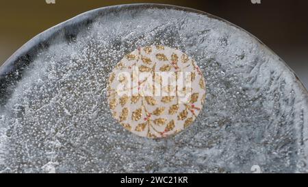 A slice closed in the ice Stock Photo
