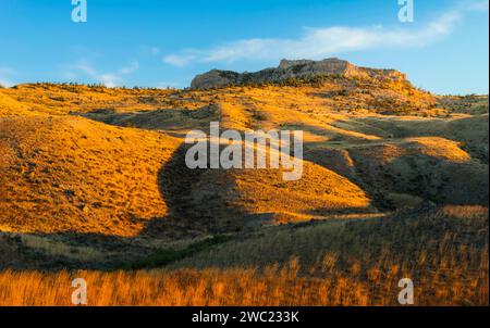 Cody, Wyoming, USA - Rugged undulating landscape of Buffalo Bill State park showing the foothills of the rocky mountains near Cody, USA. Stock Photo