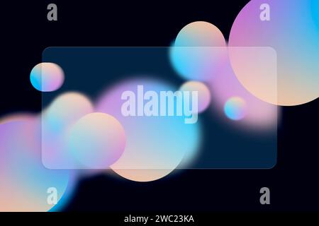 Abstract neon gradient cover image and thin white square frame The top is used for making banners Stock Photo