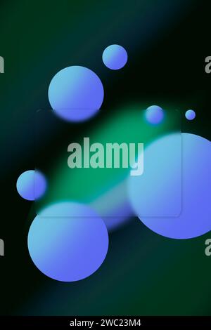 Abstract neon shapes in gradient pastel colors. Poster with blurred effect. Asymmetric composition. Applicable for landing page, invitation, advertise Stock Photo