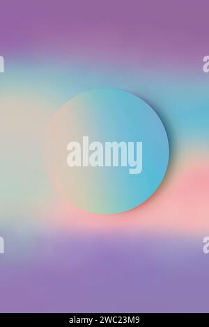 Abstract neon shapes in gradient pastel colors. Poster with blurred effect. Asymmetric composition. Applicable for landing page, invitation, advertise Stock Photo