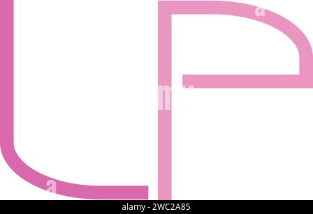 Purple Pink LP L P Letter Logo Design with Ink Watercolor Splash Spill ...