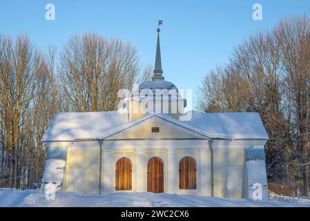 PERESLAVL-ZALESSKY, RUSSIA - JANUARY 04, 2023: Bot house in the estate 'Peter the Great's Boat'. Pereslavl-Zalessky, Golden ring of Russia Stock Photo