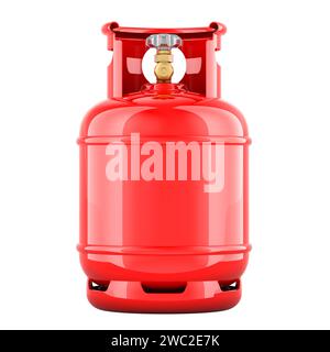 Propane cylinder with compressed gas, 3D rendering isolated on white background Stock Photo