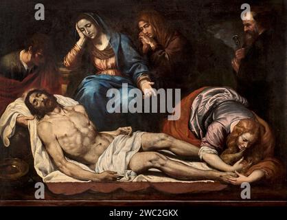 Deposizione di Gesù nel sepolcro  - olio su tela  - Giovanni Andrea De’ Ferrari - prima metà del XVII secolo   - Fidenza (Pr), Museo del Duomo Stock Photo