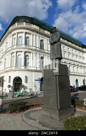 Statue of marshal Jozef Pilsudski in the center of Warsaw, Poland Stock Photo