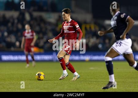 London, UK. 12th Sep, 2020. Hayden Hackney of Middlesbrough in action during the Sky Bet Championship match Millwall vs Middlesbrough at The Den, London, United Kingdom, 13th January 2024 (Photo by Juan Gasparini/News Images) in London, United Kingdom on 9/12/2020. (Photo by Juan Gasparini/News Images/Sipa USA) Credit: Sipa USA/Alamy Live News Stock Photo