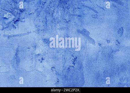 Abstract blue background of fresh blue, plaster on the wall.. Space for text Stock Photo