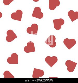 Seamless pattern of red hearts. Vector illustration Stock Vector