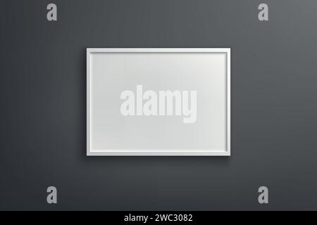 Realistic vector light box template, billboard sign frame on wall background Stock Vector