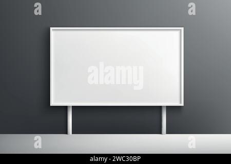 Realistic vector light box template, billboard sign frame on wall background Stock Vector