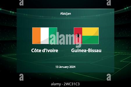 Ivory Coast Vs Guinea-Bissau Football Scoreboard Broadcast Template For ...