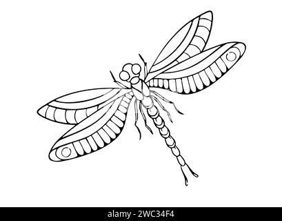 On an white background is there an Fire dragonfly for illutrator Stock Photo