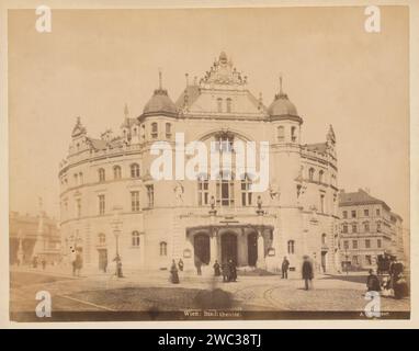 View of the Volksoper in Vienna, Austria, A. Wimmer, 1898 - 1900 photograph  Vienna cardboard. paper albumen print opera house Volksoper Stock Photo