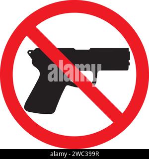 Gun Not Allowed Sign, Weapons Prohibited Stock Vector