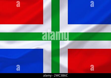 The flag of Groningen, Province, Studio Stock Photo