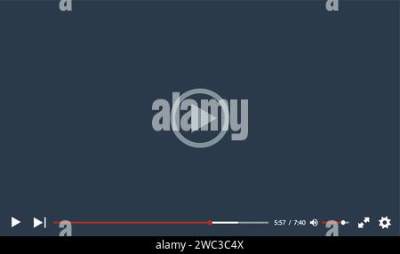 Video Screen icon, Screenshot of Video Player Template for web or mobile, Video streaming Stock Vector