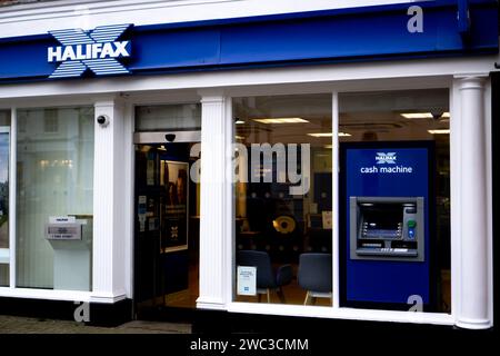 Halifax building society branch with ATM machine outside Stock Photo