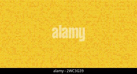 Yellow microfiber seamless pattern with loops. Top view of a fluffy towel or rag for wiping dust. Vector illustration with fabric texture Stock Vector