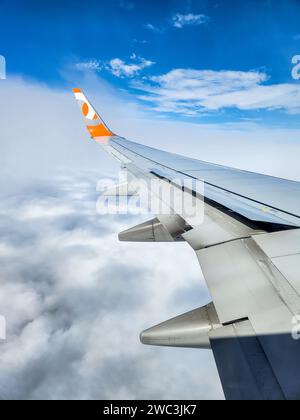 gol airlines in Rio de Janeiro, Brazil - November 1, 2023: gol plane during flight in Rio de Janeiro. Stock Photo