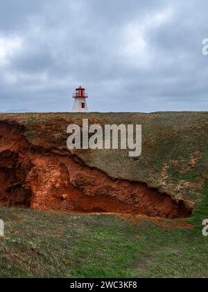 Lighthouse at Cap Alright, Magdalen Islands, Quebec, Canada Stock Photo ...