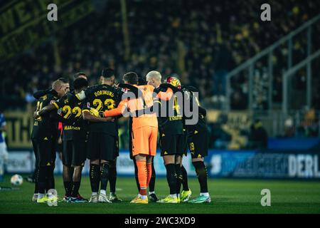 Darmstadt, Germany. 13th Jan, 2024. DARMSTADT, GERMANY - JANUARY 13: Players of Borussia Dortmund during the Bundesliga match between SV Darmstadt 98 and Borussia Dortmund at Merck-Stadion am Boellenfalltor on January 13, 2024 in Darmstadt, Germany. (Photo by Dan O' Connor/ATPImages) (O'CONNOR Dan/ATP/SPP) Credit: SPP Sport Press Photo. /Alamy Live News Stock Photo