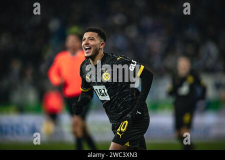 Darmstadt, Germany. 13th Jan, 2024. DARMSTADT, GERMANY - JANUARY 13: Jadon Sancho of Borussia Dortmund reacts during the Bundesliga match between SV Darmstadt 98 and Borussia Dortmund at Merck-Stadion am Boellenfalltor on January 13, 2024 in Darmstadt, Germany. (Photo by Dan O' Connor/ATPImages) (O'CONNOR Dan/ATP/SPP) Credit: SPP Sport Press Photo. /Alamy Live News Stock Photo