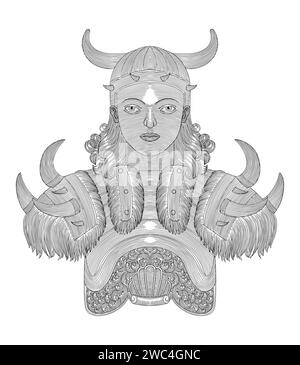 Taurus man character design, vintage engraving drawing style illustration Stock Vector