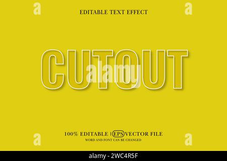 Cutout title background Editable text effect, 3d text template, Stock Vector