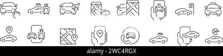 Taxi hailing and mobile app. Pixel perfect icon Stock Vector