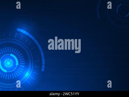 Abstract background technology, high tech technology circle with rectangular elements, Represents the modern future, Blue background, vector illustrat Stock Vector